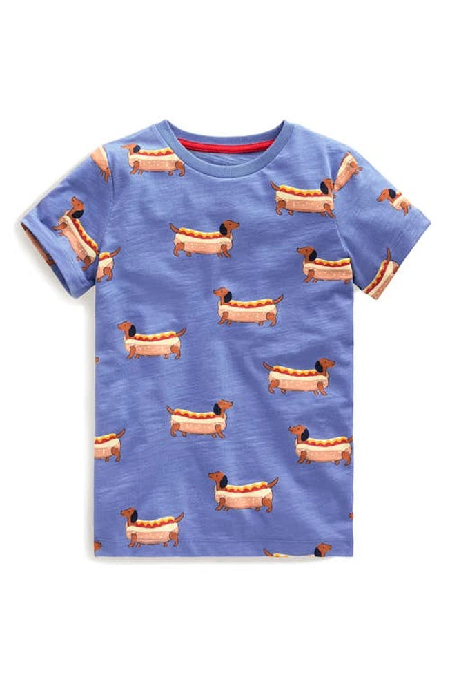 Mini Boden Kids' Print Cotton T-Shirt Surf Blue Hot Dog at Nordstrom,