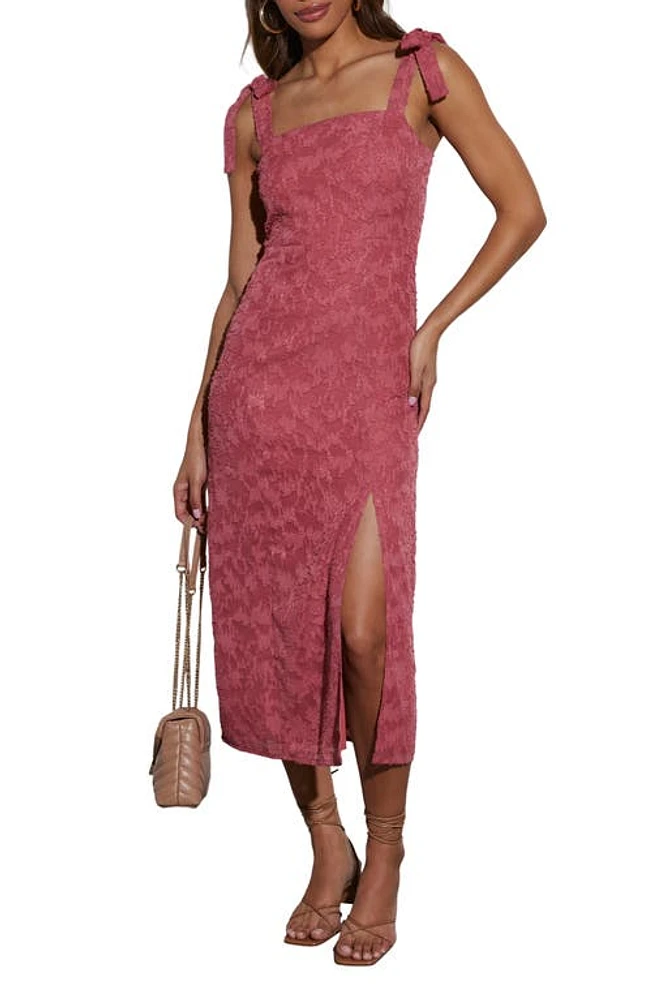 VICI Collection Lisbeth Tie Strap Midi Dress in Mauve at Nordstrom, Size Large