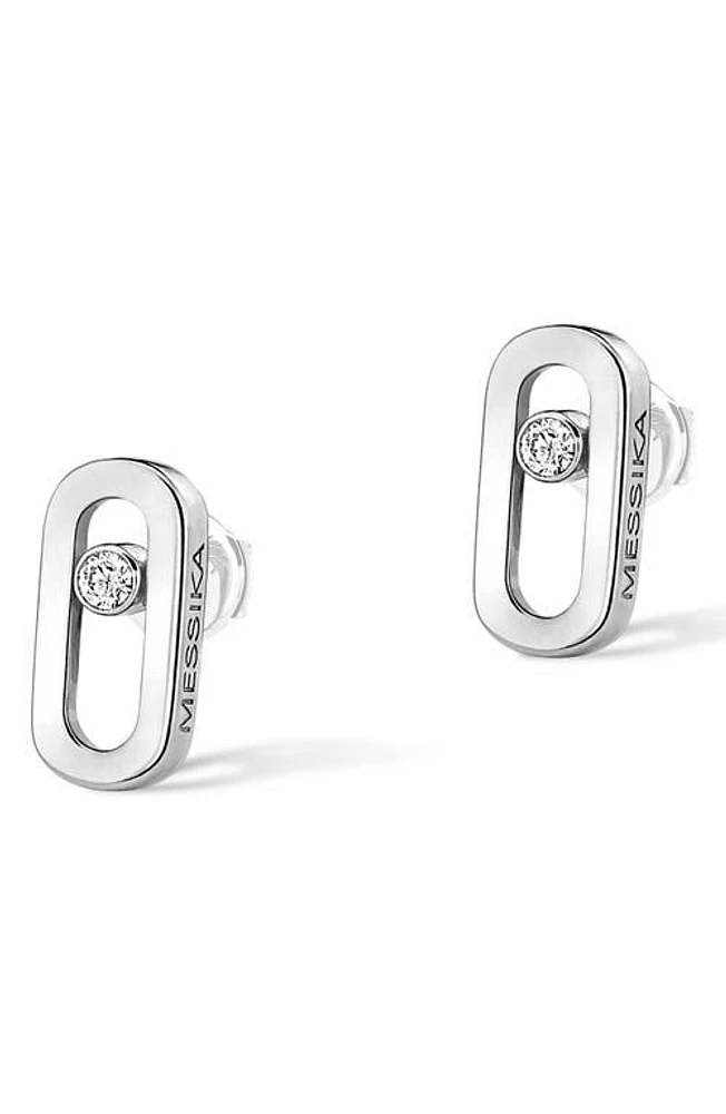 Messika Move Uno Diamond Post Earrings in White Gold at Nordstrom