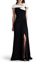 Tadashi Shoji Bow Detail Colorblock Gown at Nordstrom,