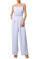 CIEBON Cecilie Pleated Satin Cami Jumpsuit Light Blue at Nordstrom,