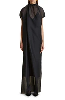 Khaite The Essie Shantung Organza Dress in Black at Nordstrom, Size 6