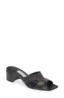 Jimmy Choo Ellison Studded Slide Sandal Black/Silver at Nordstrom,