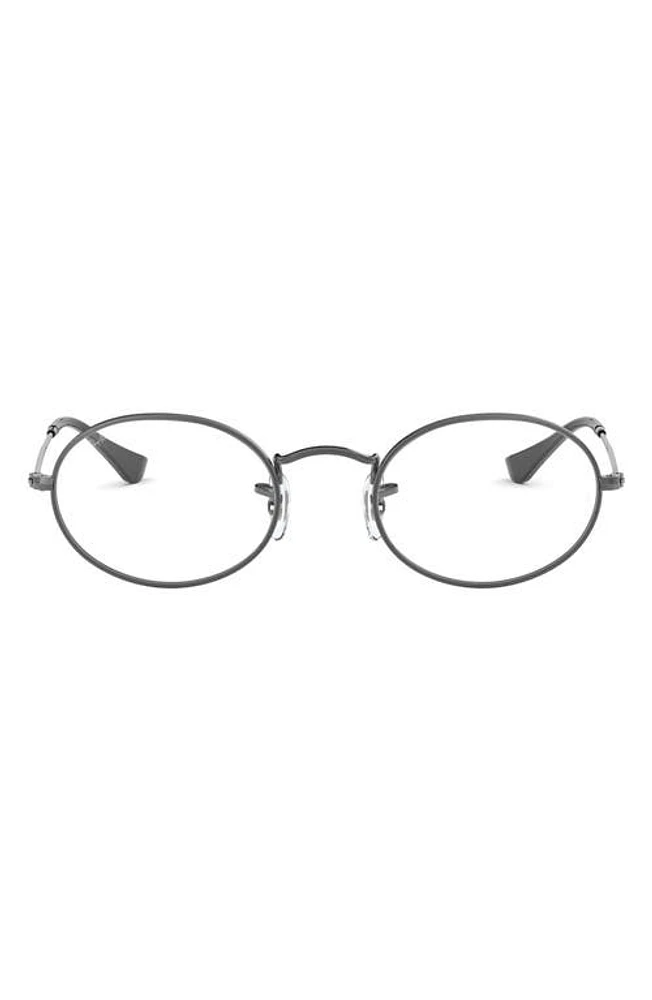 Ray-Ban Unisex 48mm Oval Optical Glasses in Gunmetal at Nordstrom