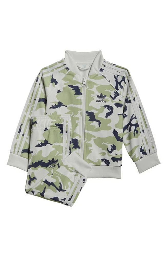 adidas Camouflage Recycled Track Suit Grey/lime/navy at Nordstrom,