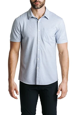 Western Rise Limitless Short Sleeve Merino Wool Blend Button-Up Shirt Glacier at Nordstrom,