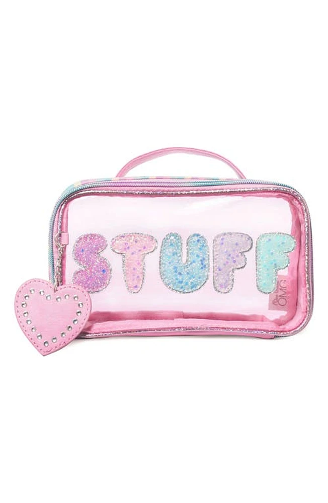 OMG Accessories Kids' Stuff Clear Zip Pouch in Bubble Gum at Nordstrom