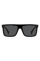 BOSS 59mm Polarized Rectangular Sunglasses in Black at Nordstrom