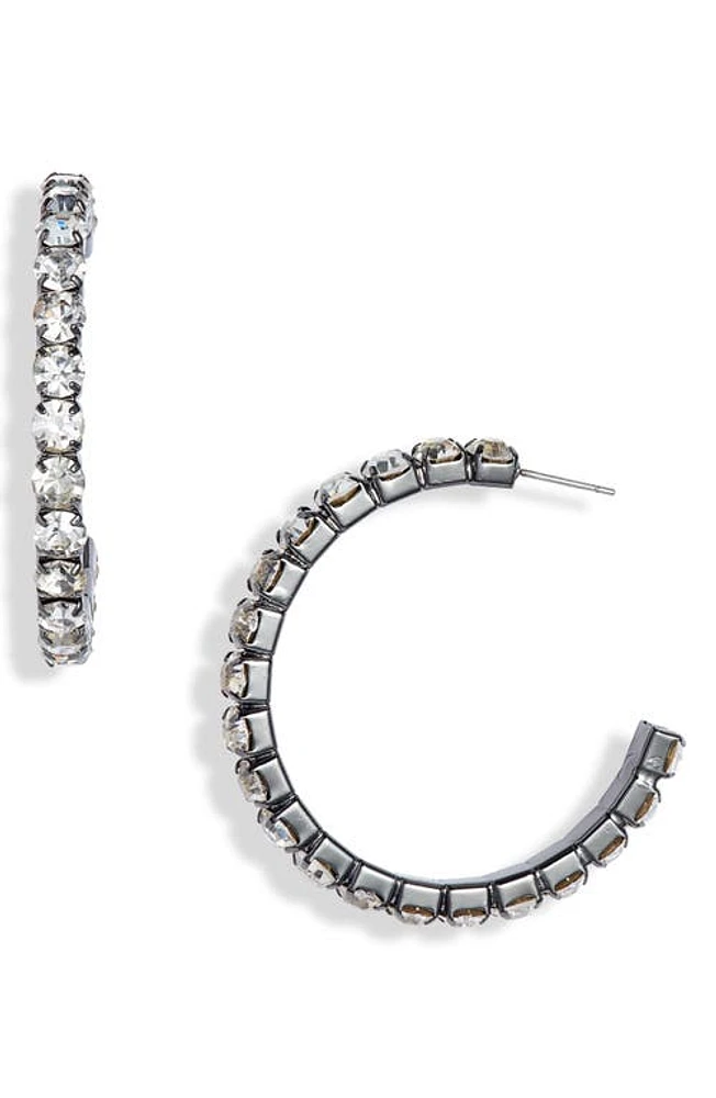 ROXANNE ASSOULIN The Never Goes Out of Style Hoop Earrings in Hematite/Clear at Nordstrom