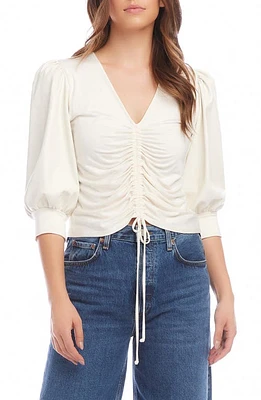 FIFTEEN TWENTY Center Ruched Knit Top Cream at Nordstrom,