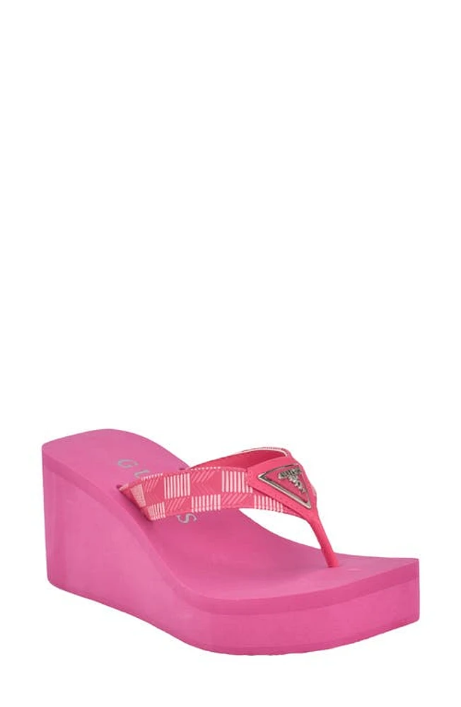 GUESS Demmey Platform Wedge Flip Flop Dark at Nordstrom