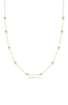 Dana Rebecca Designs Poppy Rae Ball Station Necklace in Yellow Gold at Nordstrom, Size 18 In