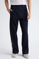 Golden Goose Isaac Star Logo Tape Wide Leg Track Pants Dark Blue/White at Nordstrom,