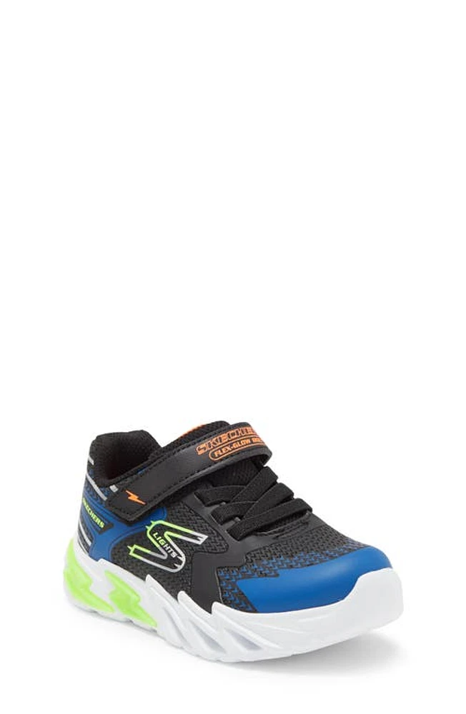 SKECHERS Kids' Flex-Glow Bolt Light-Up Sneaker in Black/Blue at Nordstrom, Size 5 M