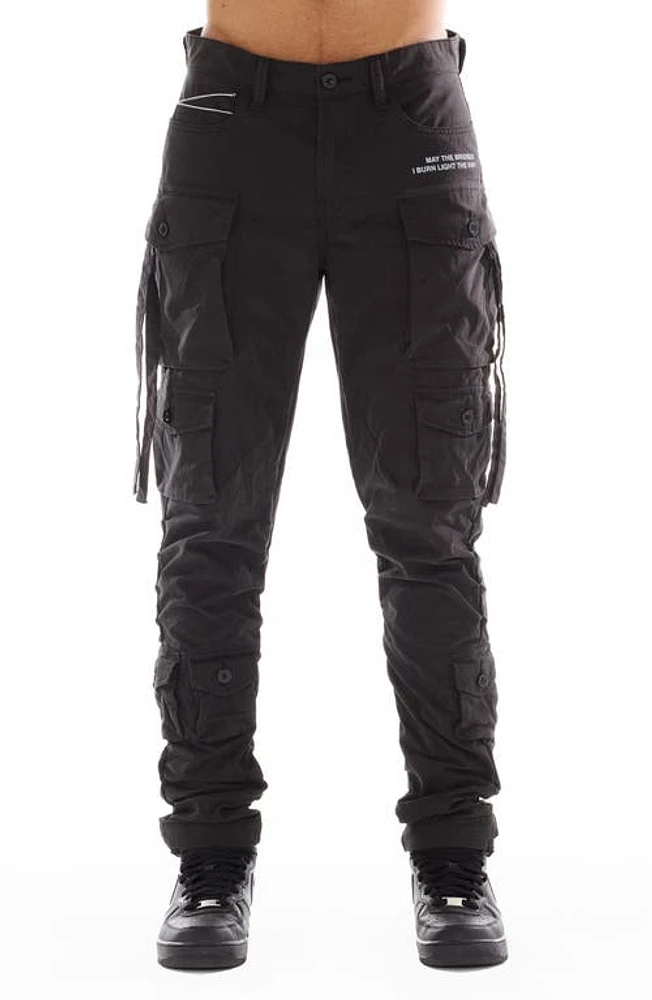 Cult of Individuality Rocker Slim Straight Leg Cargo Pants Vintage Black at Nordstrom,