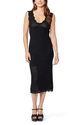 PAIGE Opal Knit Sleeveless Cotton Dress in Black at Nordstrom, Size Medium