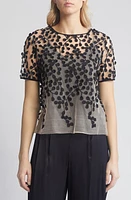 Masai Copenhagen Doll Vine Embroidered Sheer Mesh Top Toast Almond at Nordstrom,