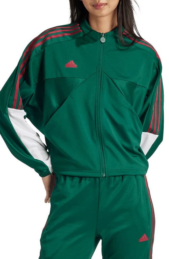 adidas Tiro 3-Stripes Jacket Dark Green/white/burgundy at Nordstrom,