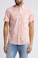 Faherty Playa Regular Fit Print Short Sleeve Button-Down Shirt at Nordstrom,