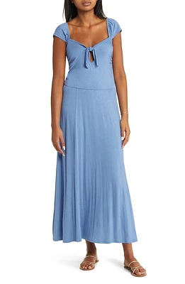 Loveappella Tie Front Cap Sleeve Knit Dress at Nordstrom,