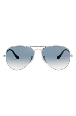 Ray-Ban Small Original 55mm Aviator Sunglasses in Silver Blue at Nordstrom