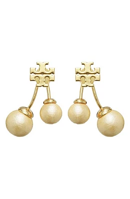 Tory Burch Kira Imitation Pearl Drop Earrings in Tory Gold /Cream at Nordstrom