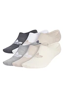 adidas Gender Inclusive Assorted 6-Pack Superlite No-Show Socks in Beige/Onix Grey/White at Nordstrom, Size Medium