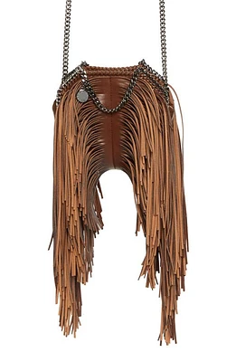 Stella McCartney Tiny Falabella Fringed Faux Leather Tote in 7770 Dk Cinnamon at Nordstrom