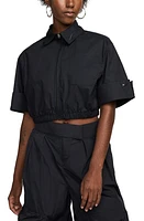 Nike Zip-Up Poplin Crop Top at Nordstrom,