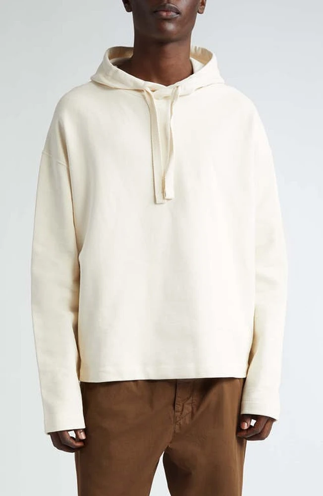 Lemaire Minimal Cotton & Linen Hoodie Mastic Bg200 at Nordstrom,