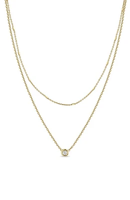 Zoë Chicco Double Chain Necklace in Yellow Gold at Nordstrom, Size 18 In