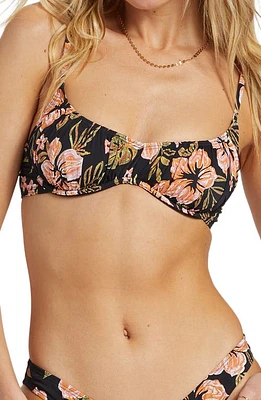 Billabong Hooked on Tropics Bliss Bikini Top Black Pebble at Nordstrom,