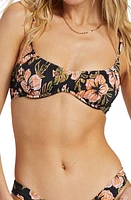 Billabong Hooked on Tropics Bliss Bikini Top Black Pebble at Nordstrom,