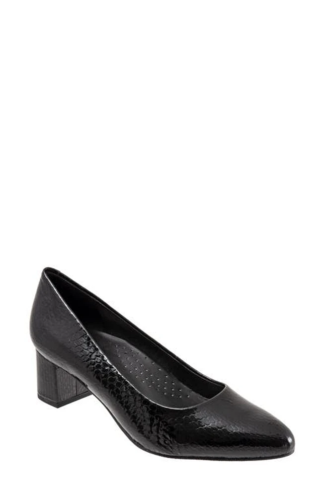 Trotters Jewel Pump Black Snake Embossed Leather at Nordstrom,