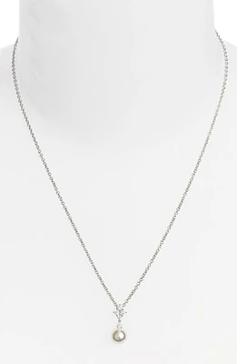 Mikimoto 'Classic Elegance' Akoya Cultured Pearl & Diamond Necklace in White Gold at Nordstrom, Size 18