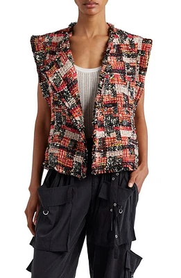 Isabel Marant Djiroy Cap Sleeve Tweed Wrap Top Shell Pink/Ecru at Nordstrom, Us