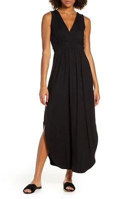 Fraiche by J V-Neck Jersey Dress Black at Nordstrom,