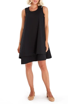 Accouchée Sleeveless Cotton Maternity/Nursing Swing Dress in Black at Nordstrom