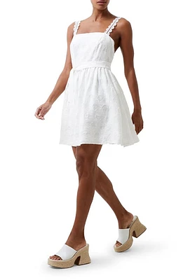 French Connection Freya Burnout Organza Mini Sundress Summer White at Nordstrom,