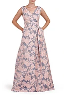 Kay Unger Glenna Pleated Sleeveless Gown Soft Blush at Nordstrom,