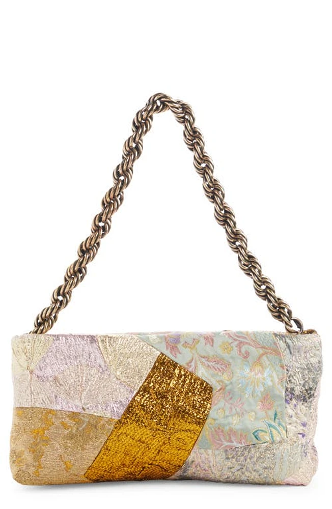 Dries Van Noten Patchwork Top Handle Bag in Gold Multi at Nordstrom