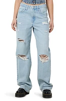 Noisy may Frilla Ripped Jeans Medium Blue Denim at Nordstrom,