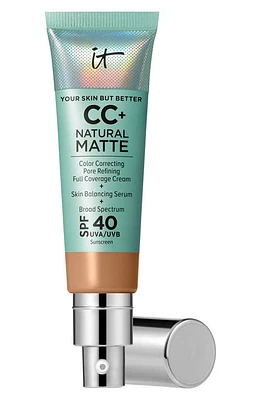 IT Cosmetics CC+ Natural Matte Color Correcting Full Coverage Cream in Tan at Nordstrom