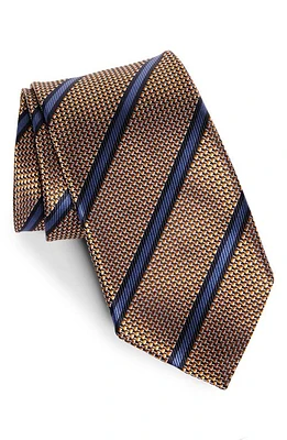 ZEGNA TIES Paglie Stripe Silk Tie in Orange/Blue at Nordstrom