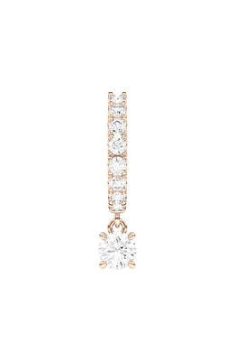 HauteCarat Lab Created Diamond Drop Huggie Hoop Earrings in 18K Rose Gold at Nordstrom