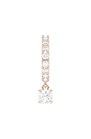 HauteCarat Lab Created Diamond Drop Huggie Hoop Earrings in 18K Rose Gold at Nordstrom