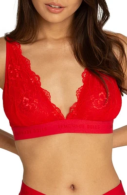 Lemonade Dolls The Picot Lace Bralette Red at Nordstrom,