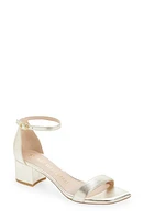 Stuart Weitzman Ankle Strap Sandal in Light Gold at Nordstrom, Size 9