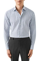 Eton Slim Fit Medallion 4Flex Stretch Dress Shirt Lt/Pastel Blue at Nordstrom,