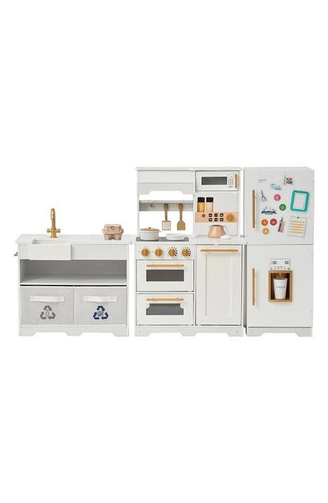 Teamson Kids Chef Atlanta Large Kitchen Playset in White/Gold at Nordstrom